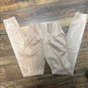 Buff Bunny Shiny Tan Leggings